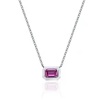Серебряное колье с эмалью и корундом MIESTILO