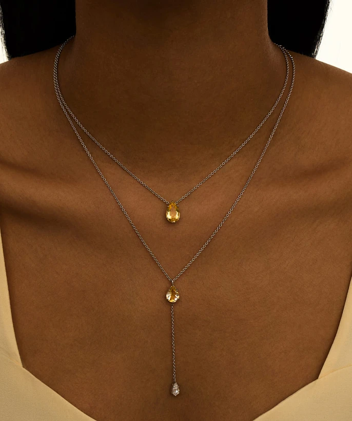 Серебряное колье BRIGHTNESS с цитрином