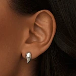 Серебряные серьги-капли с фианитами