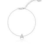 Серебряный браслет с буквой А MIESTILO