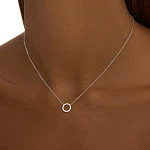 Серебряная подвеска в виде кольца с фианитами MIESTILO 