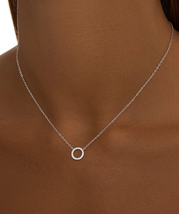 Серебряная подвеска в виде кольца с фианитами MIESTILO