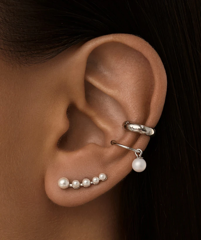 Гладкий серебряный кафф MIESTILO 