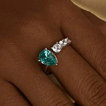 Серебряное разомкнутое кольцо FREEDOM с фианитами