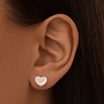 Элегантные пусеты с жемчужиной в виде сердца из серебра с позолотой MIESTILO 