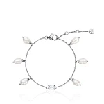 Серебряный браслет SICILIA с жемчугом и белым фианитом