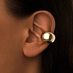 Широкий объемный кафф из серебра в покрытии желтое золото