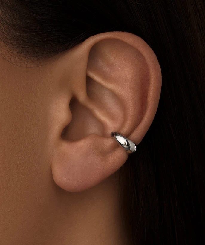 Серебряный кафф дутый без вставок MIESTILO