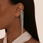 Акцентный кафф из серебра с длинными цепочками MIESTILO 