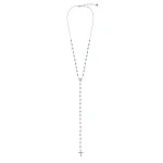 Колье-галстук из серебра с крестом и фианитами