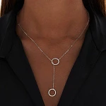 Колье-галстук регулируемый из серебра с кругами