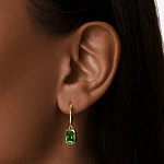 Серебряные серьги Elizabeth с фианитом в покрытии желтое золото